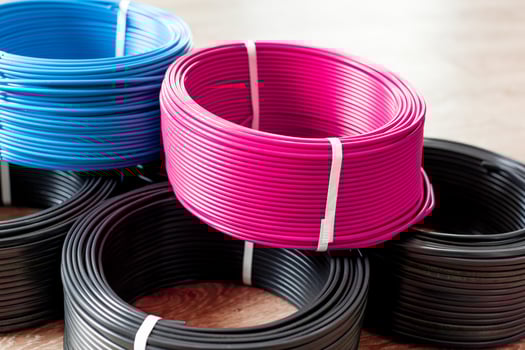 set colored electric cable photo
