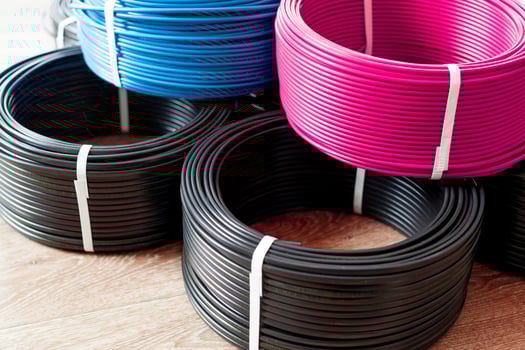 set colored electric cable photo