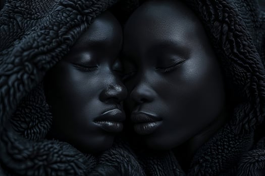 Embrace the serene connection depicted in this mesmerizing photo
