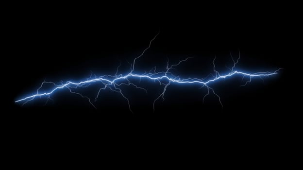Lightning bolt on black background photo