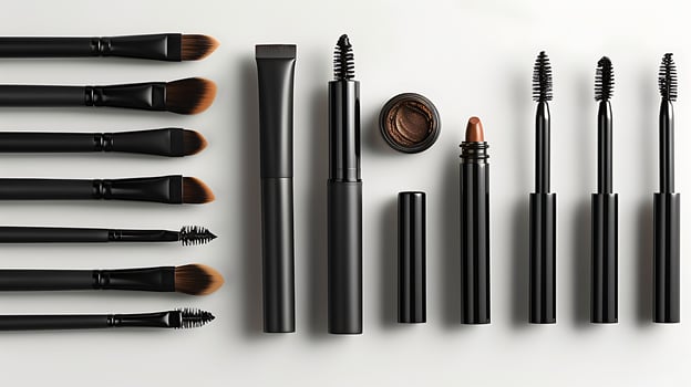 Eyeliner brush holder mockup arranged a visually appealing layout photo