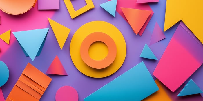 colorful geometric shapes on a colorful background photo