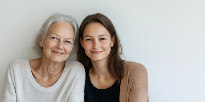 Heartwarming portrait of multigenerational connection between older and younger woman. mothers Day photo