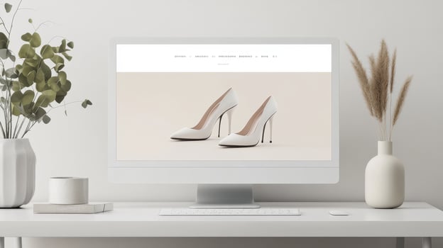 White shoe website design photo