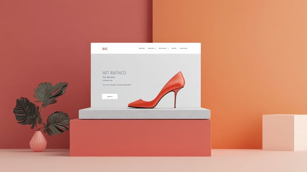 A shoe box with a red high heel shoe on top photo