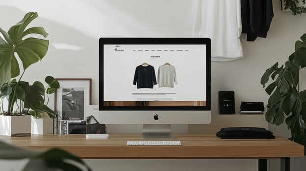 A desktop computer with a shirt on it photo