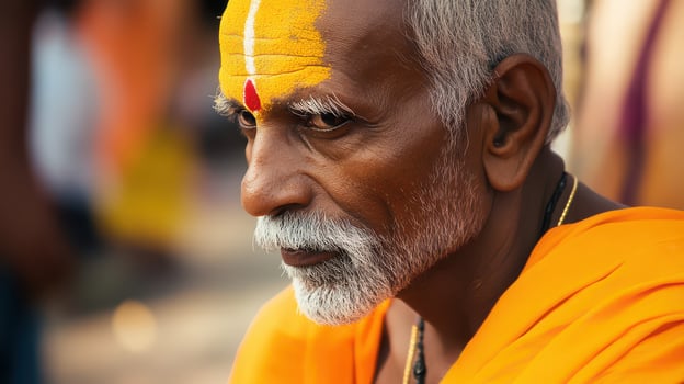 A man with a yellow face photo