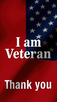 Veterans Day tribute featuring a patriotic flag and heartfelt appreciation message during a national celebration photo
