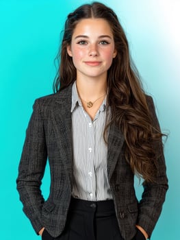 Confident young businesswoman in a stylish blazer photo
