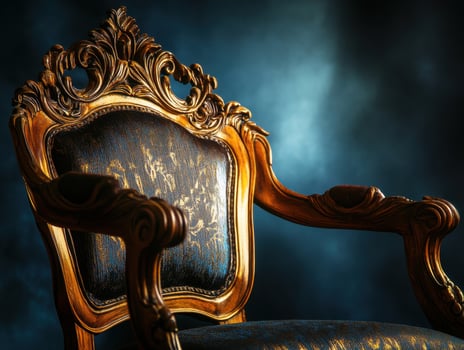Ornate Gold Chair Back Detail Luxurious Antique Furniture photo