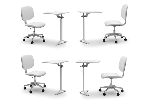 Modern White Office Chair and Table Set Perfect for Workspace photo