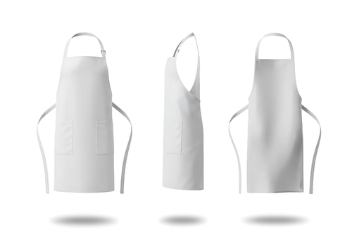White Apron Mockup Three Views for Branding photo