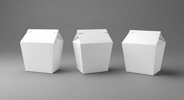 Blank White Chinese Food Boxes Packaging Mockup photo