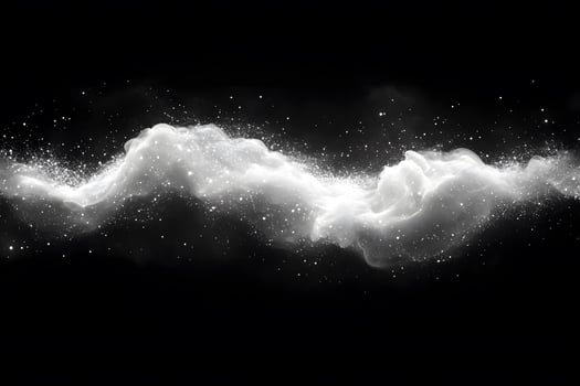 Mystical White Smoke Wave on Black Background for Abstract Art and Design photo