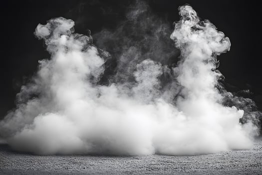 Dramatic White Smoke Clouds on Dark Surface Atmospheric Art and Design photo