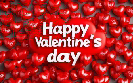 Multitude red heart shapes texture. Valentines Day greeting card, header website and social media post. photo
