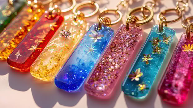 Vibrant Resin Keychains - Colorful and Unique Handmade Crafts photo