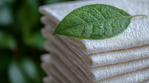 A stack of white towels photo
