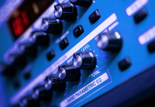 close up image of mixer in blue toned photo
