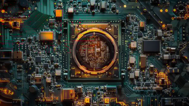 Zoomedin imagery of a specialized soldering station revealing the intricate details of interchangeable soldering tips and wiring systems used for electronic assembly photo