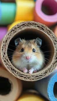 Hamster in a tube photo
