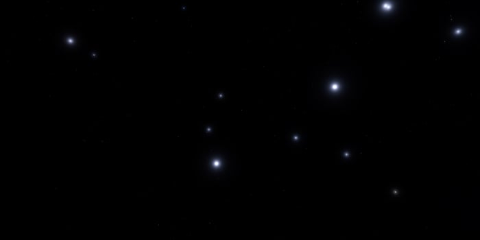 Night sky with orion constellation shining brightly in the darkness photo