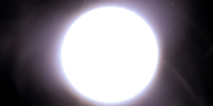 Bright celestial object in space luminous glow surrounded by dark starry skies photo
