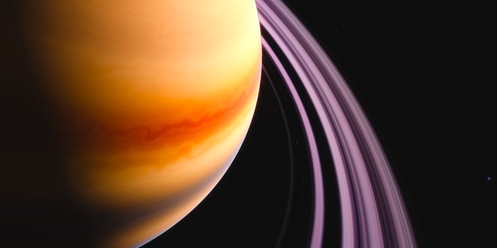 Vibrant saturn with majestic rings in space photo