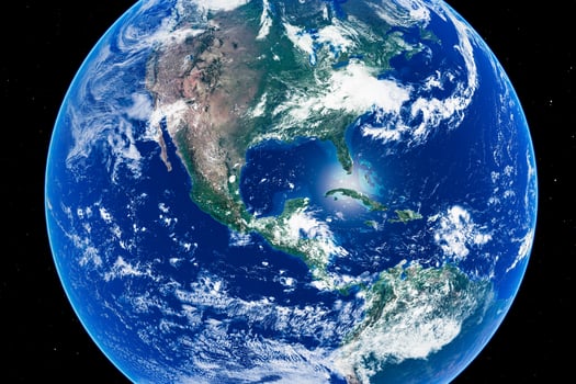 Stunning blue earth from space capturing north america and tropical regions photo