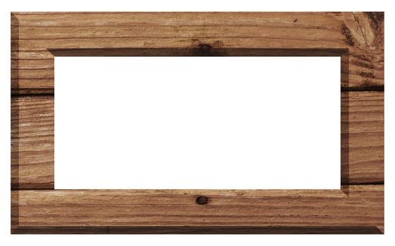 Blank wall hanging square wooden picture and photo frame.
