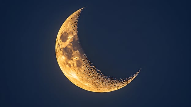 Glowing Crescent Moon in the Night Sky photo