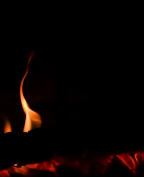 Red blaze Fire flame on a black background photo