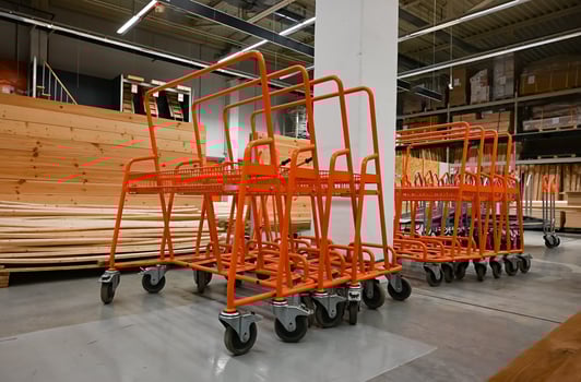 Cargo carts in a construction store. photo