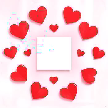 Red nicer hearts and meddle blank art page photo