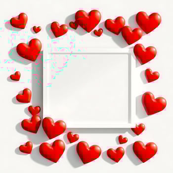 Red nicer hearts and blank art page premium image photo