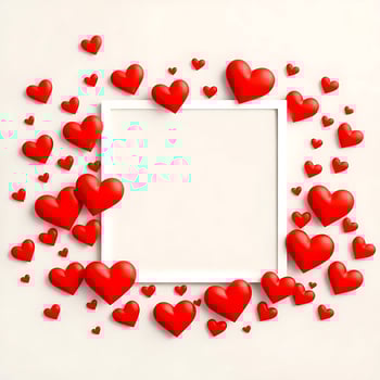 Red nicer hearts and blank art board photo
