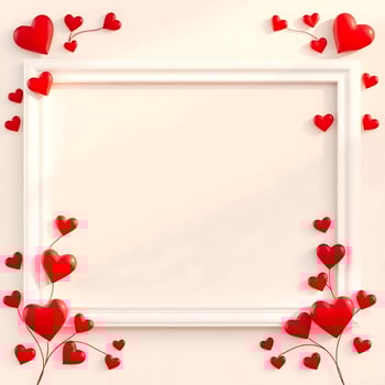Red nicer hearts and blank big art page photo
