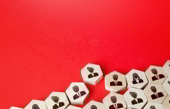 Destruction of the orderly structure of people. Formation of company personnel, staffing. Hiring new employees and recruiting staff. Human resources. Find talented candidates for an open role job. photo