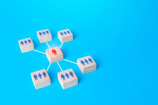Team Leader focuses all connections on himself. photo