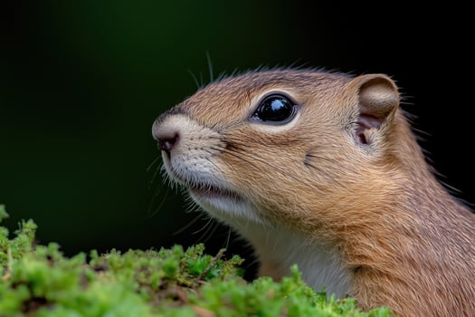 close up portrait of cute wild little rodent photo
