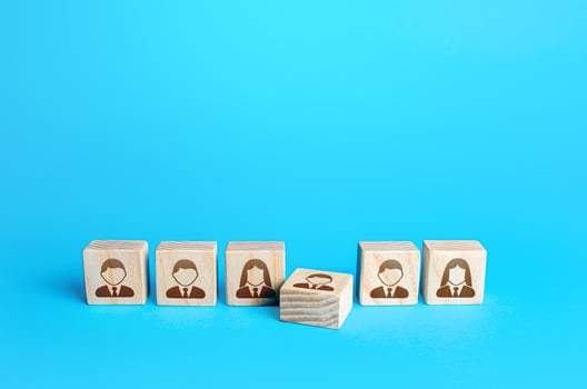 Employee falls out of line Moral or physical exhaustion, weak link. Dismissal. Stress, burnout at work. Excessive workload. Protecting workers rights. Layoffs and personnel optimization. photo