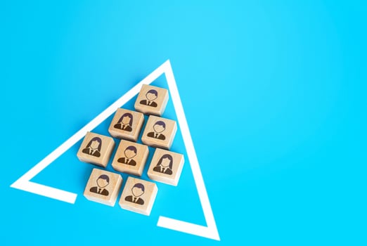 Team members in a uniform disciplined formation. The integrity and autonomy of a group of people. Association and cooperation. Unity. Self management workers. Self-governing organizations. photo