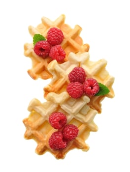 Traditional belgian waffles with fresh berry photo
