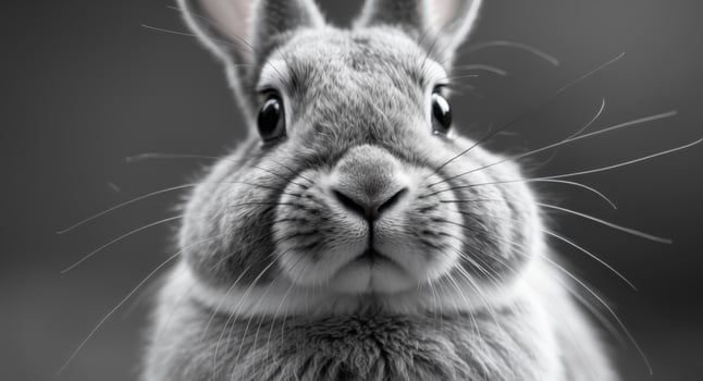 A close up of a rabbit looking at the camera. photo