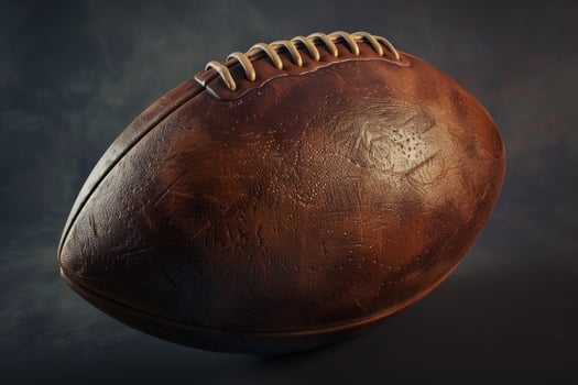 Classic worn leather football displaying years of gridiron battles photo