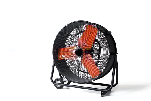 Metal Fan with large blades on a white background. industrial fan. photo