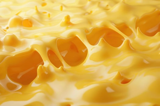 Melted cheese dripping and forming peaks and bubbles photo