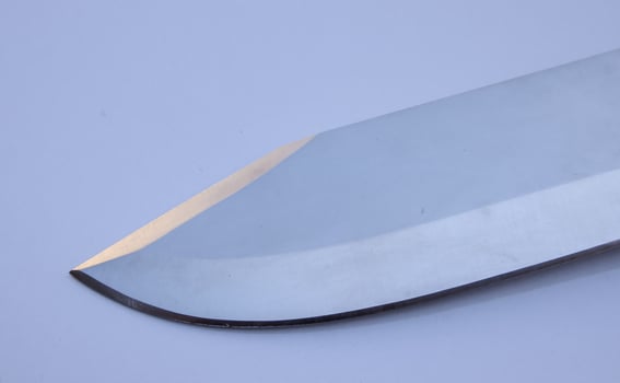 Close-Up of Blade of Bowie Style Knife Clip Point Hunting Knife photo