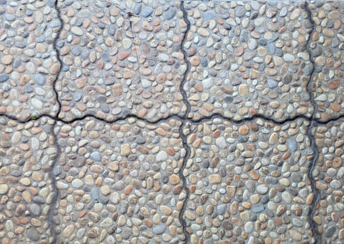Beautiful unusual paving stones with pebbles photo