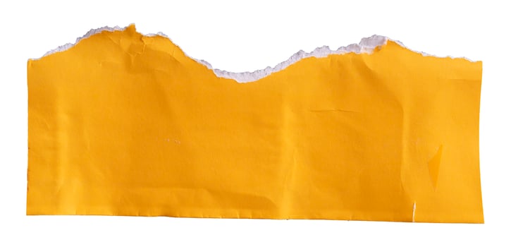 yellow torn paper element. paper design element photo
